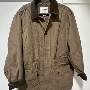 Orvis Classic Collection L Brown Barn Chore Coat Jacket Collar Quilted